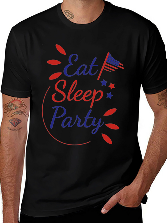Eat Sleep Party Patriotic Tee