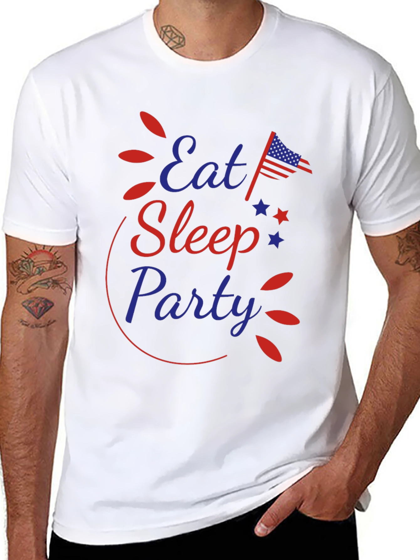 Eat Sleep Party Patriotic Tee