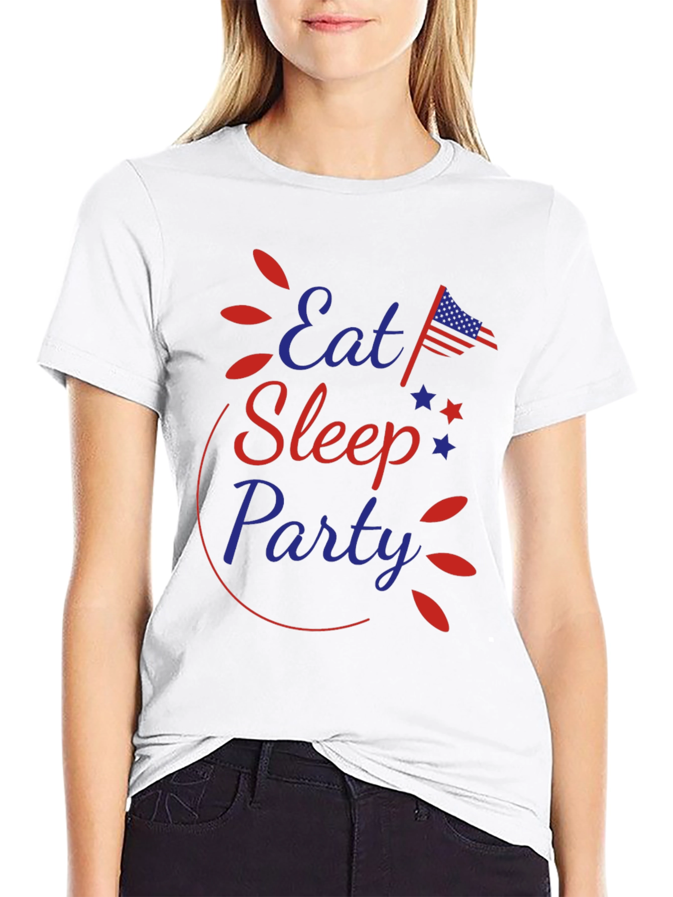 Eat Sleep Party Patriotic Tee