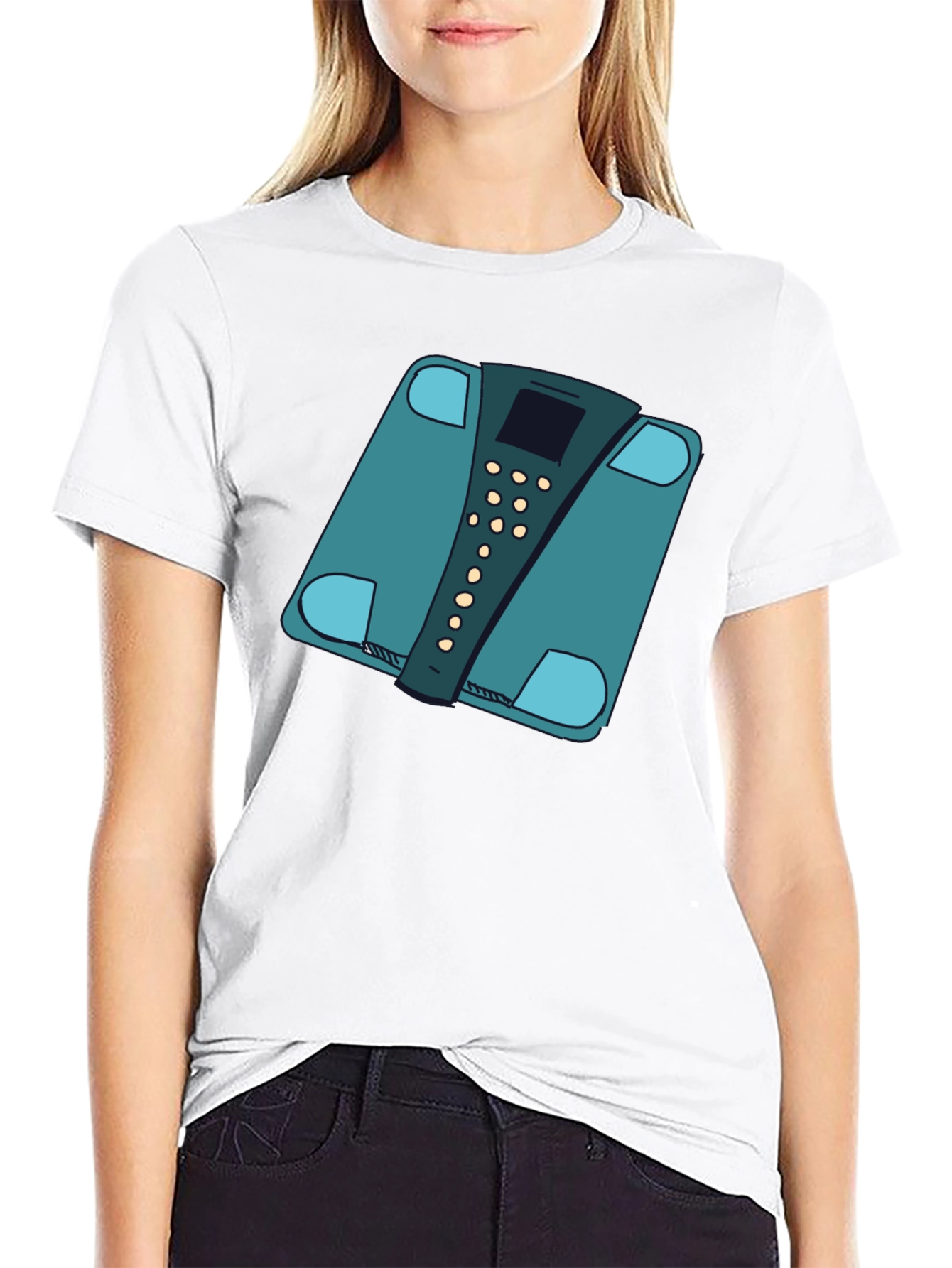 Funny Weight Scale Graphic Tee - Black Casual T-Shirt