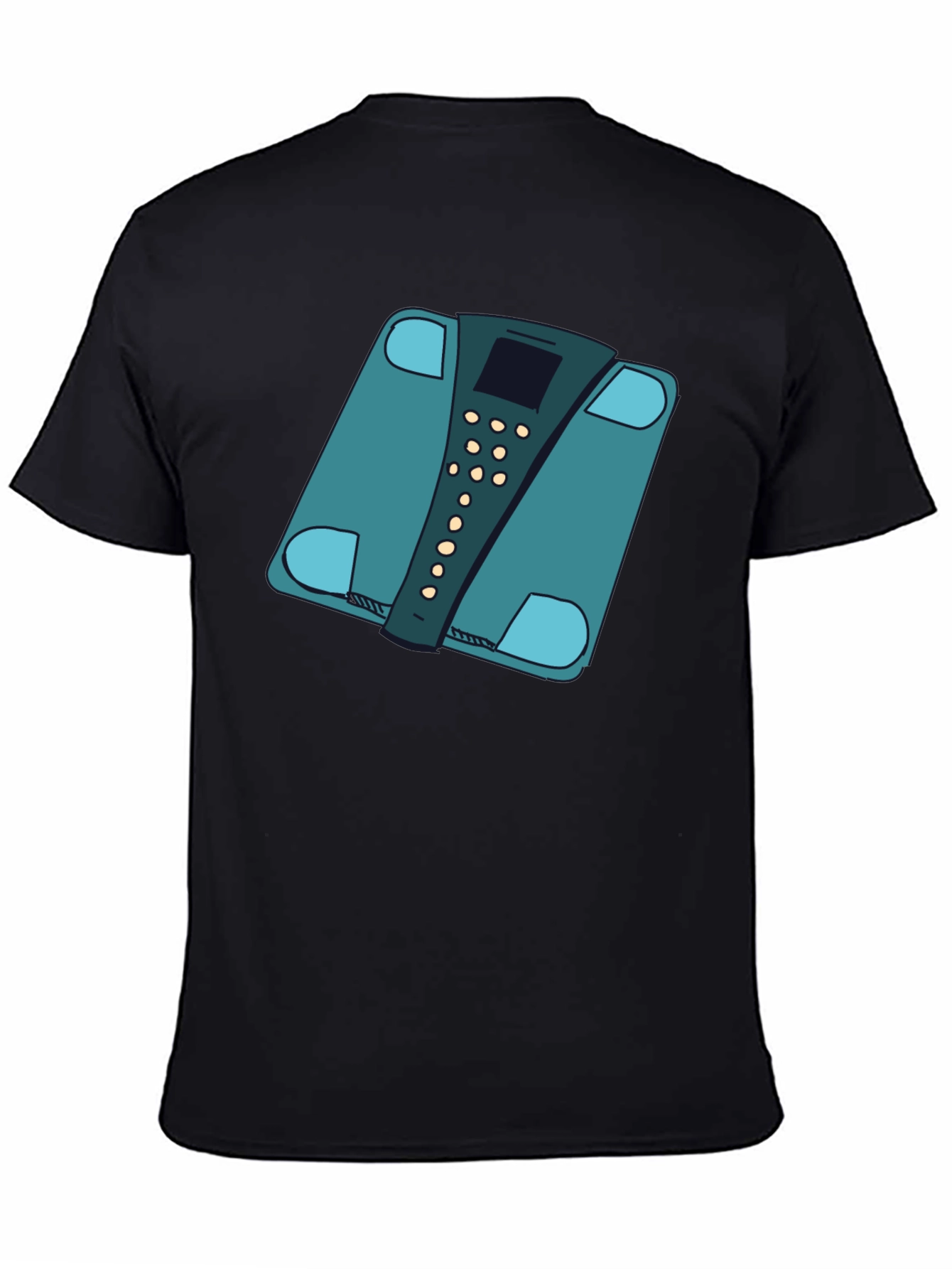 Funny Weight Scale Graphic Tee - Black Casual T-Shirt