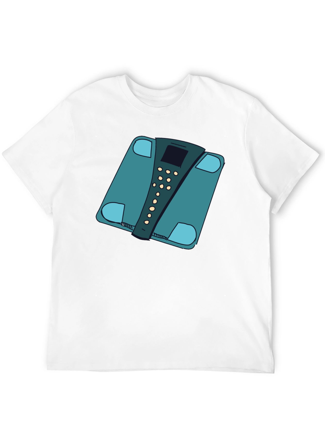 Funny Weight Scale Graphic Tee - Black Casual T-Shirt