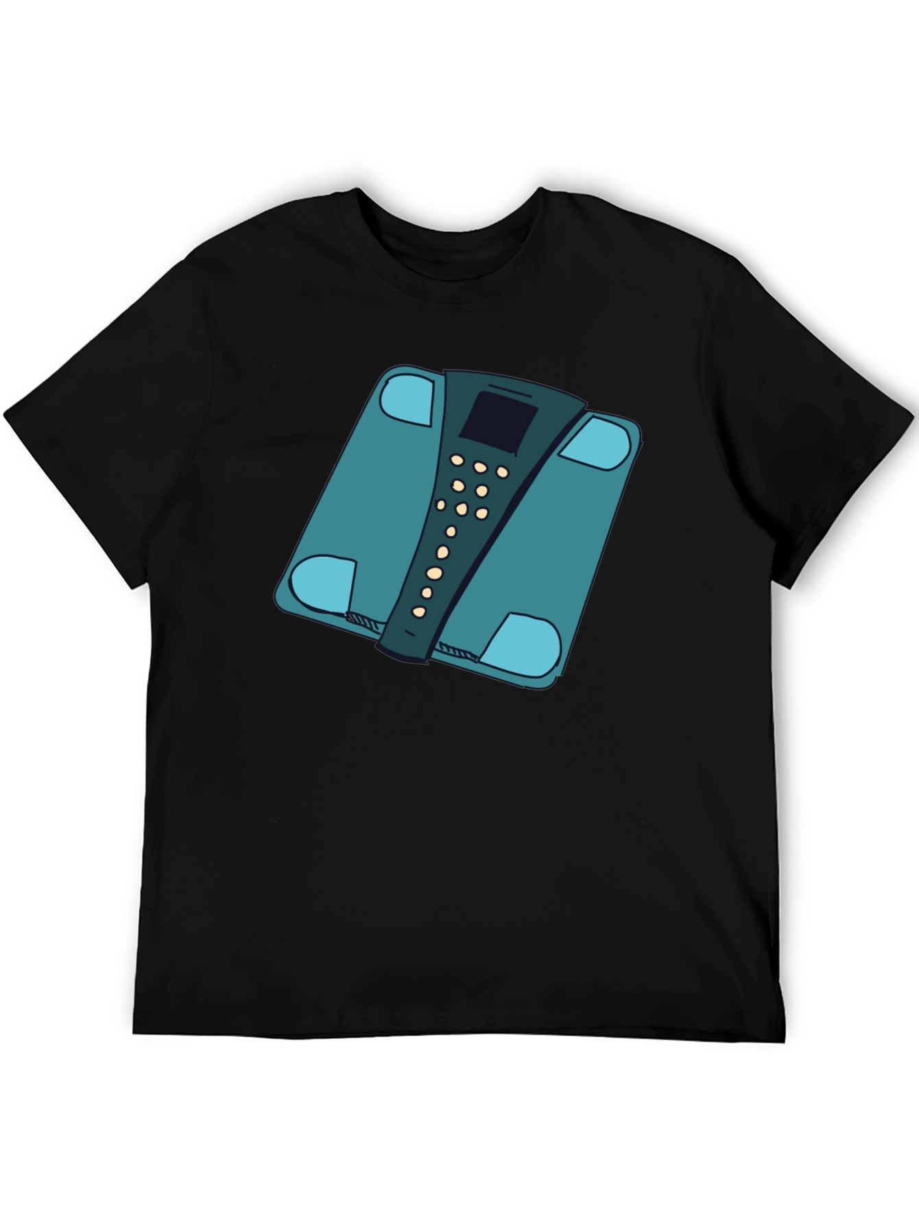 Funny Weight Scale Graphic Tee - Black Casual T-Shirt