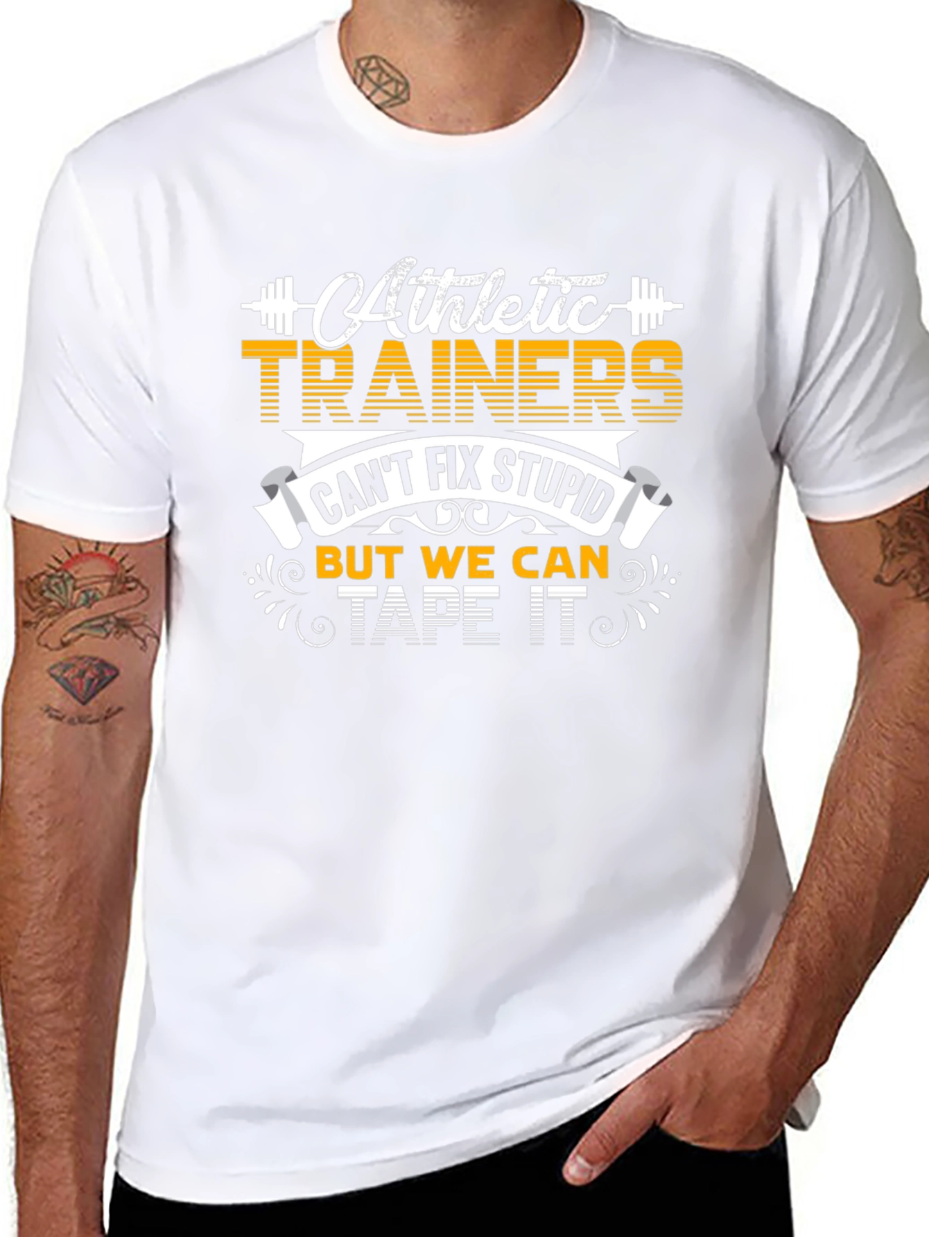 Athletic Trainer Funny T-Shirt Cant Fix Stupid