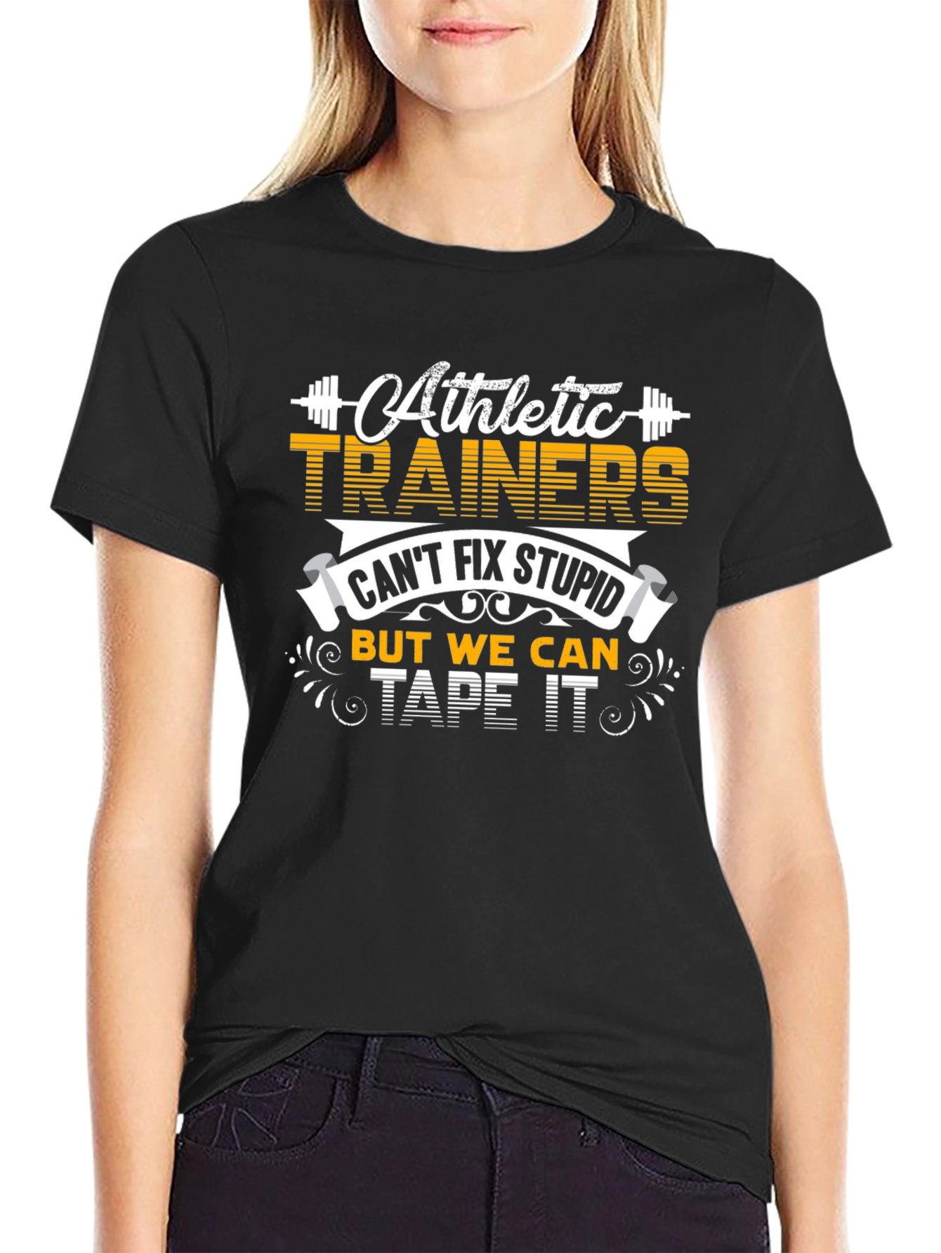Athletic Trainer Funny T-Shirt Cant Fix Stupid
