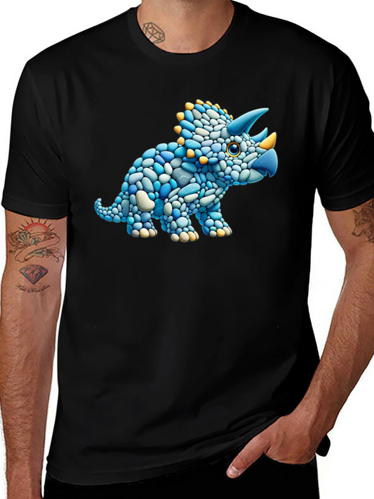 Dino Stone Art Graphic Tee - Black