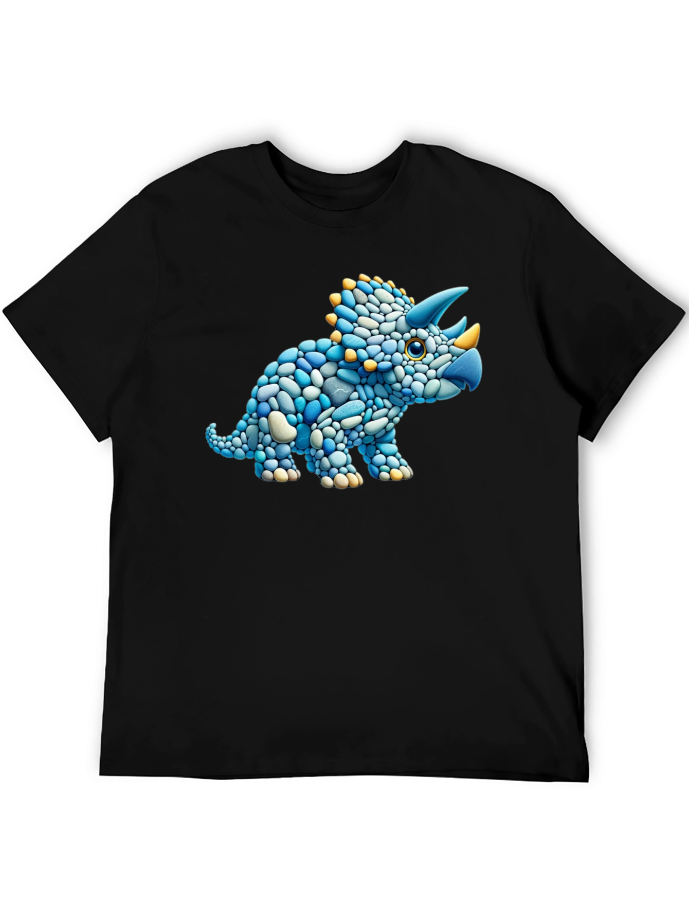 Dino Stone Art Graphic Tee - Black