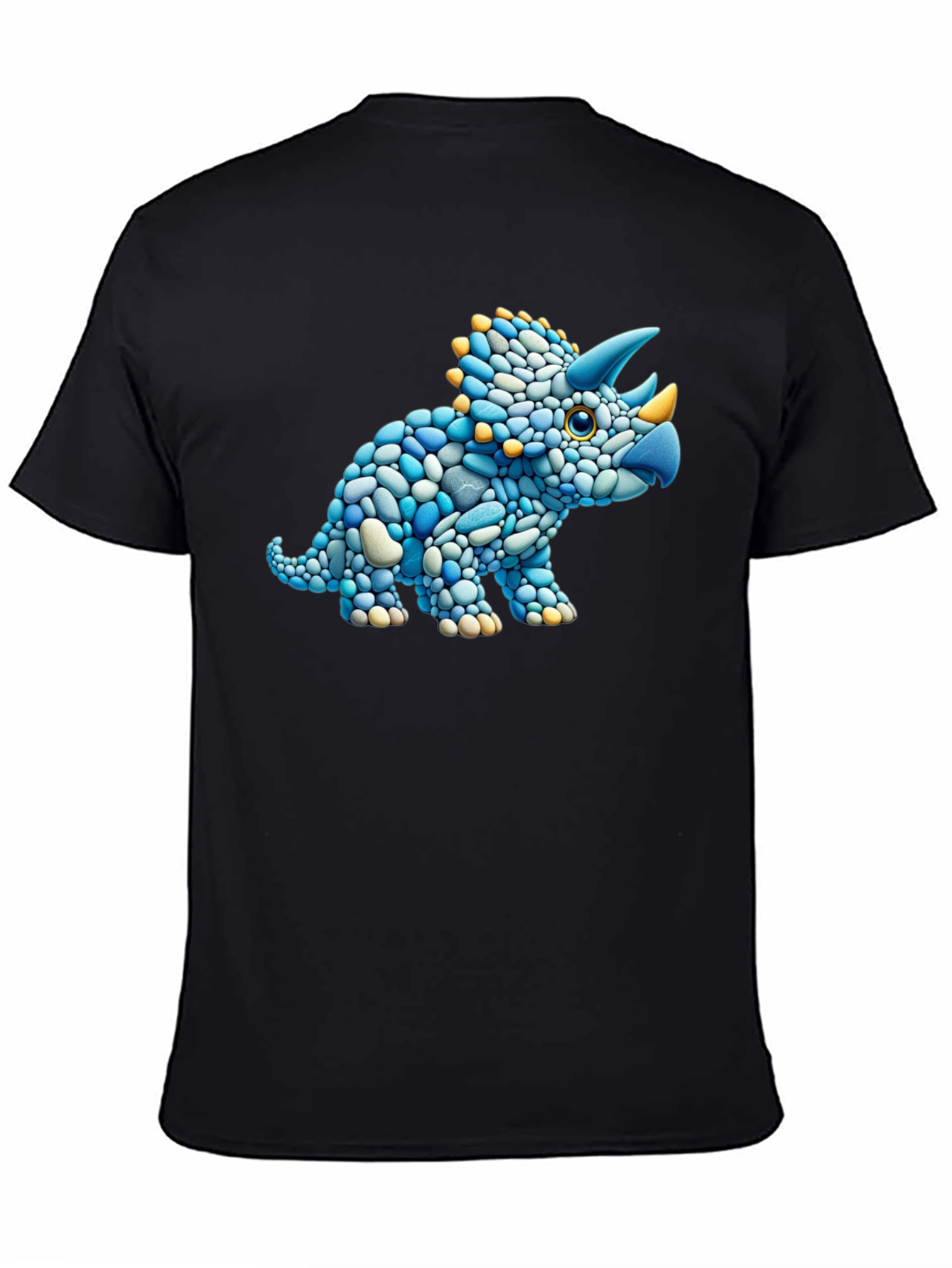 Dino Stone Art Graphic Tee - Black