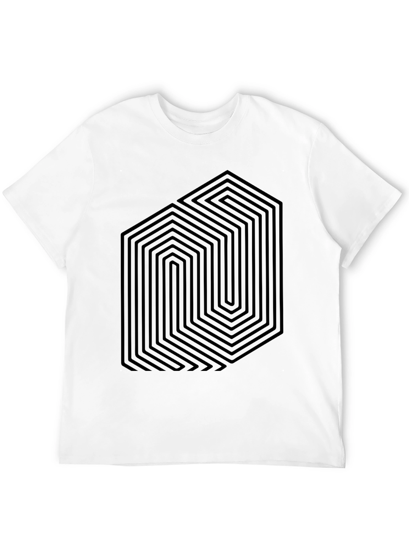 Geometric Illusion Black T-Shirt - Modern Graphic Tee