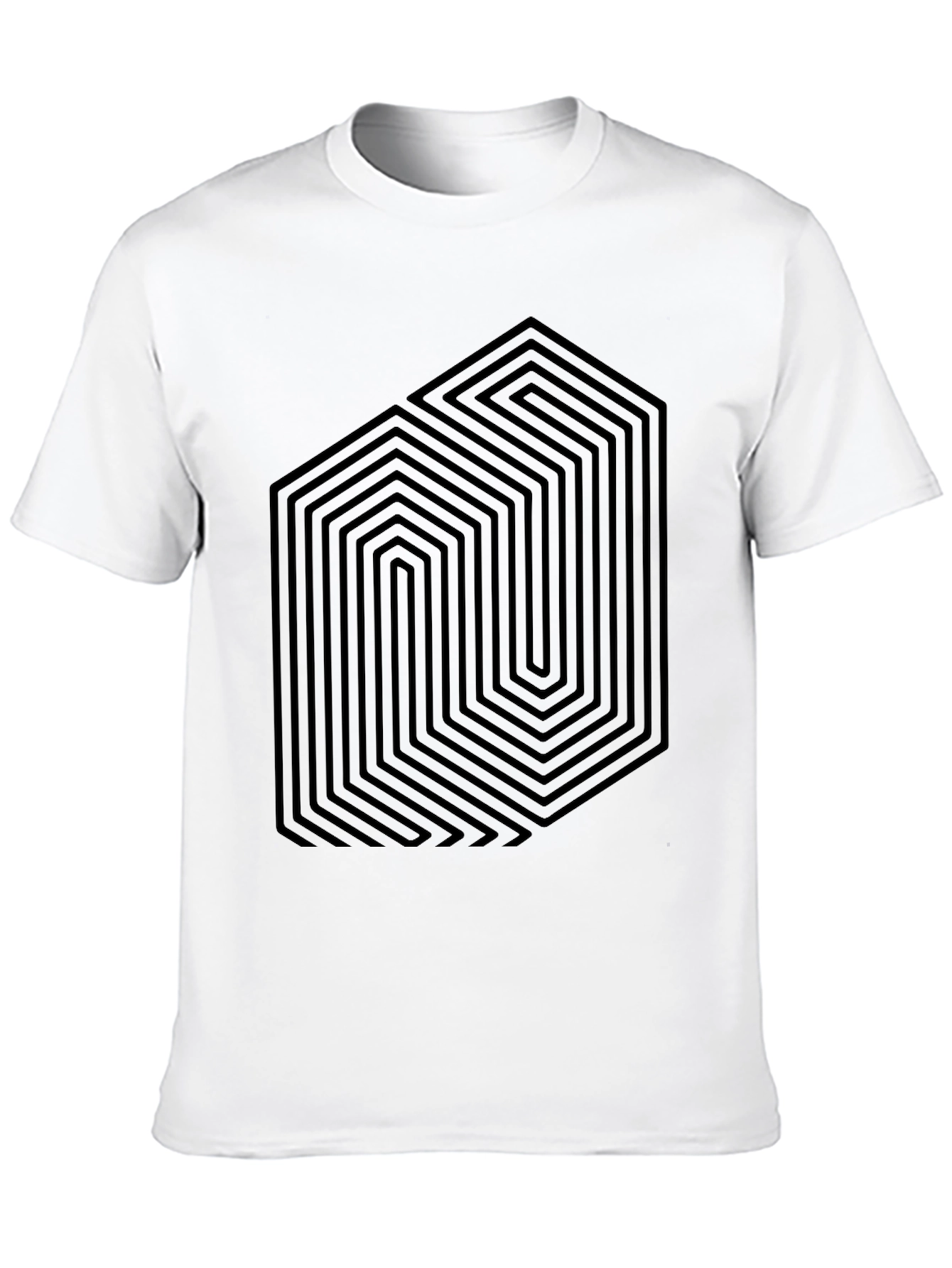 Geometric Illusion Black T-Shirt - Modern Graphic Tee