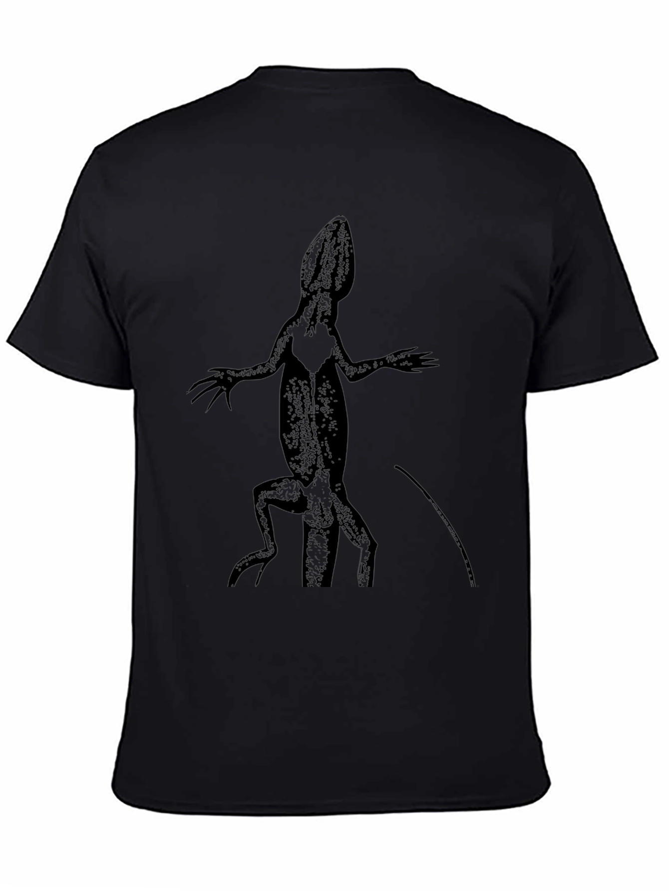 Lizard Print Mens Black T-Shirt