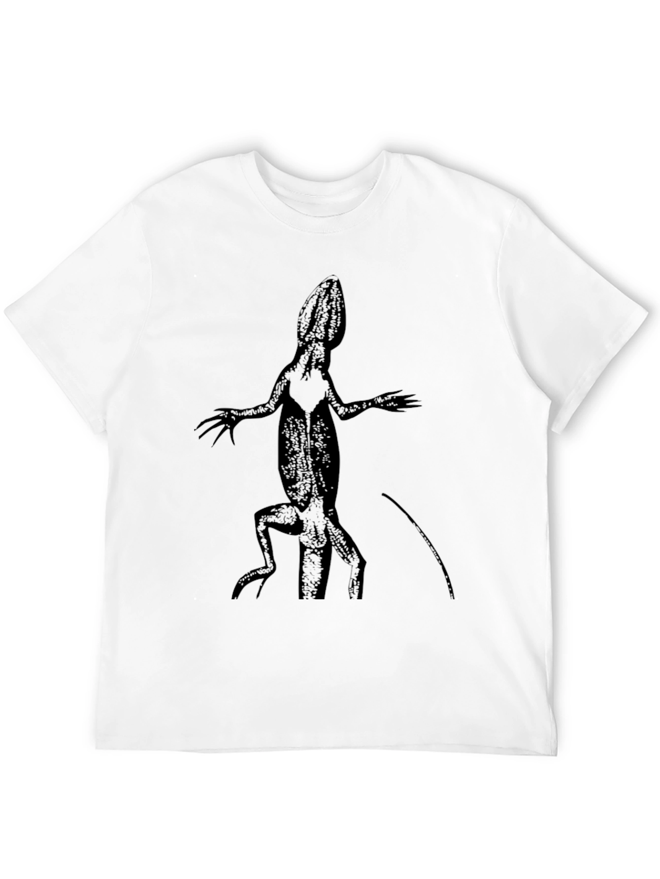 Lizard Print Mens Black T-Shirt