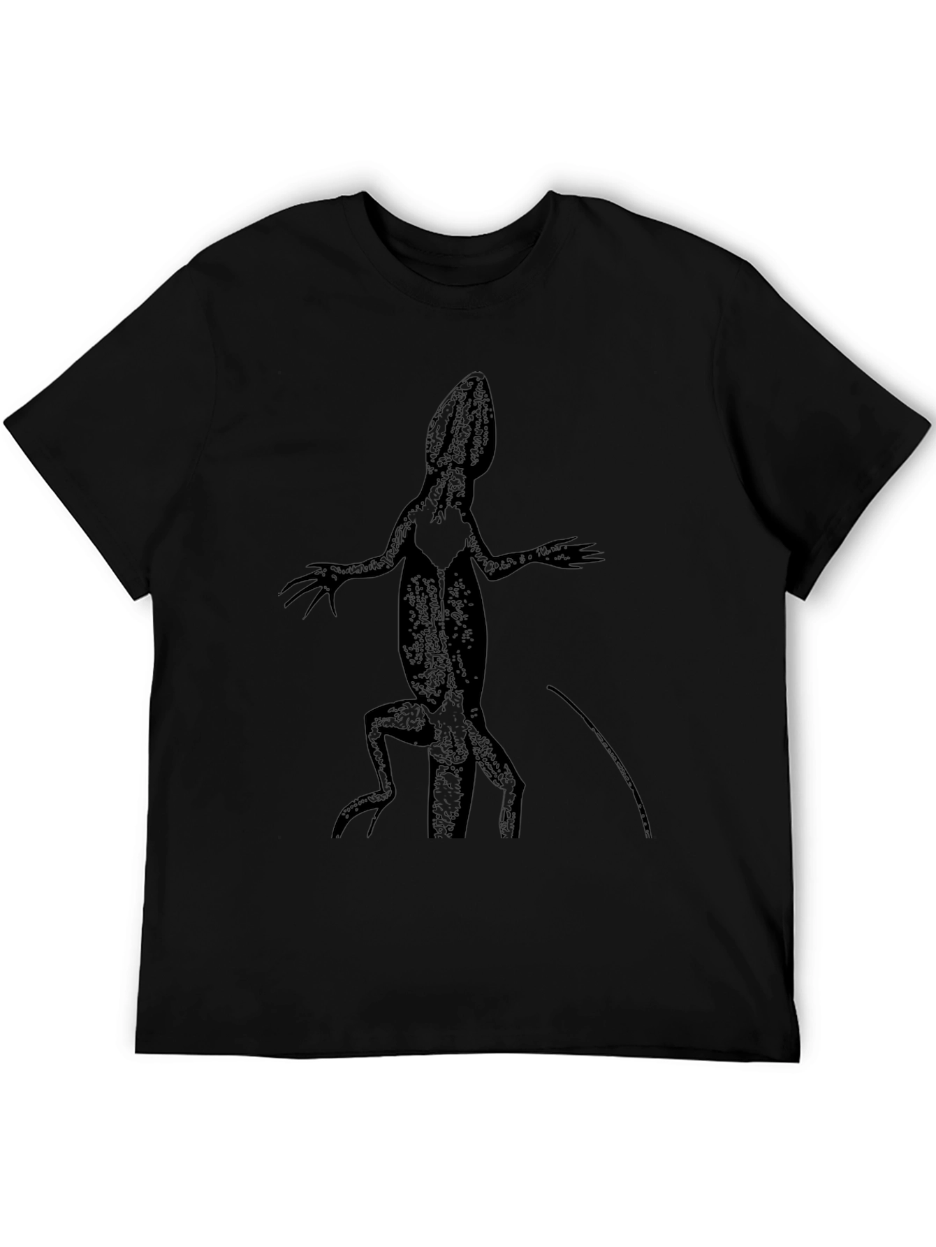 Lizard Print Mens Black T-Shirt