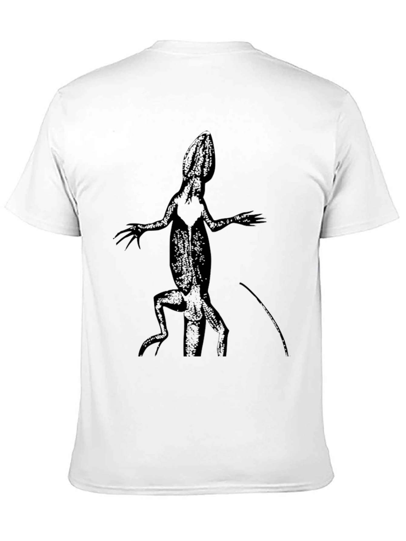 Lizard Print Mens Black T-Shirt
