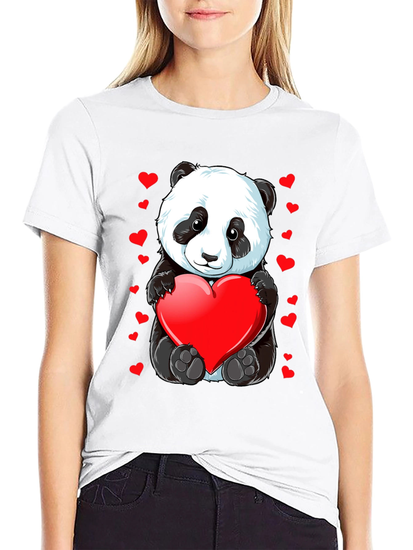 Cute Panda with Heart T-Shirt - Valentines Day Gift