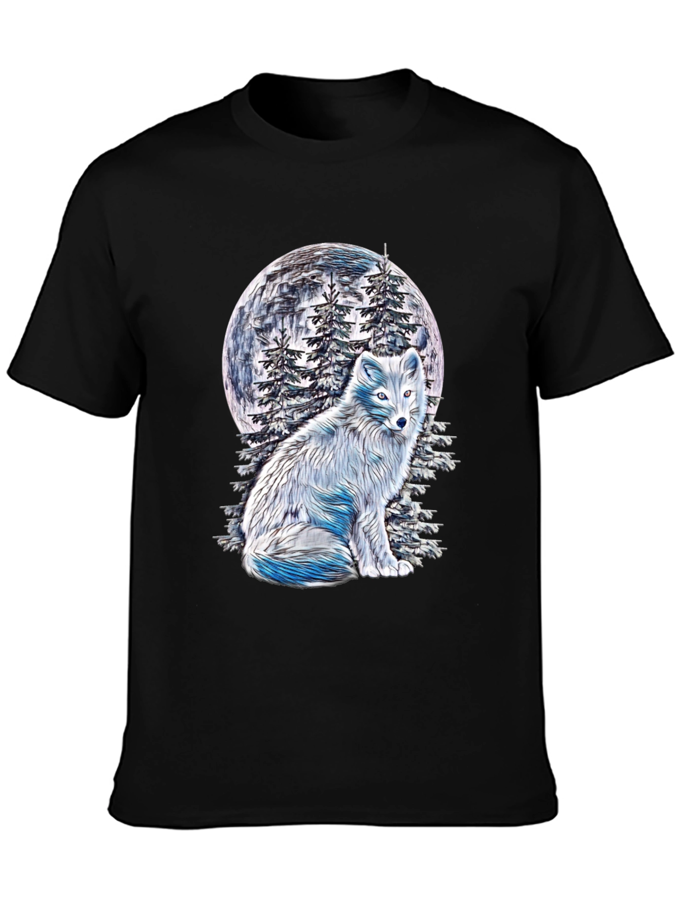 Arctic Fox Moon T-Shirt - Unique Wildlife Tee