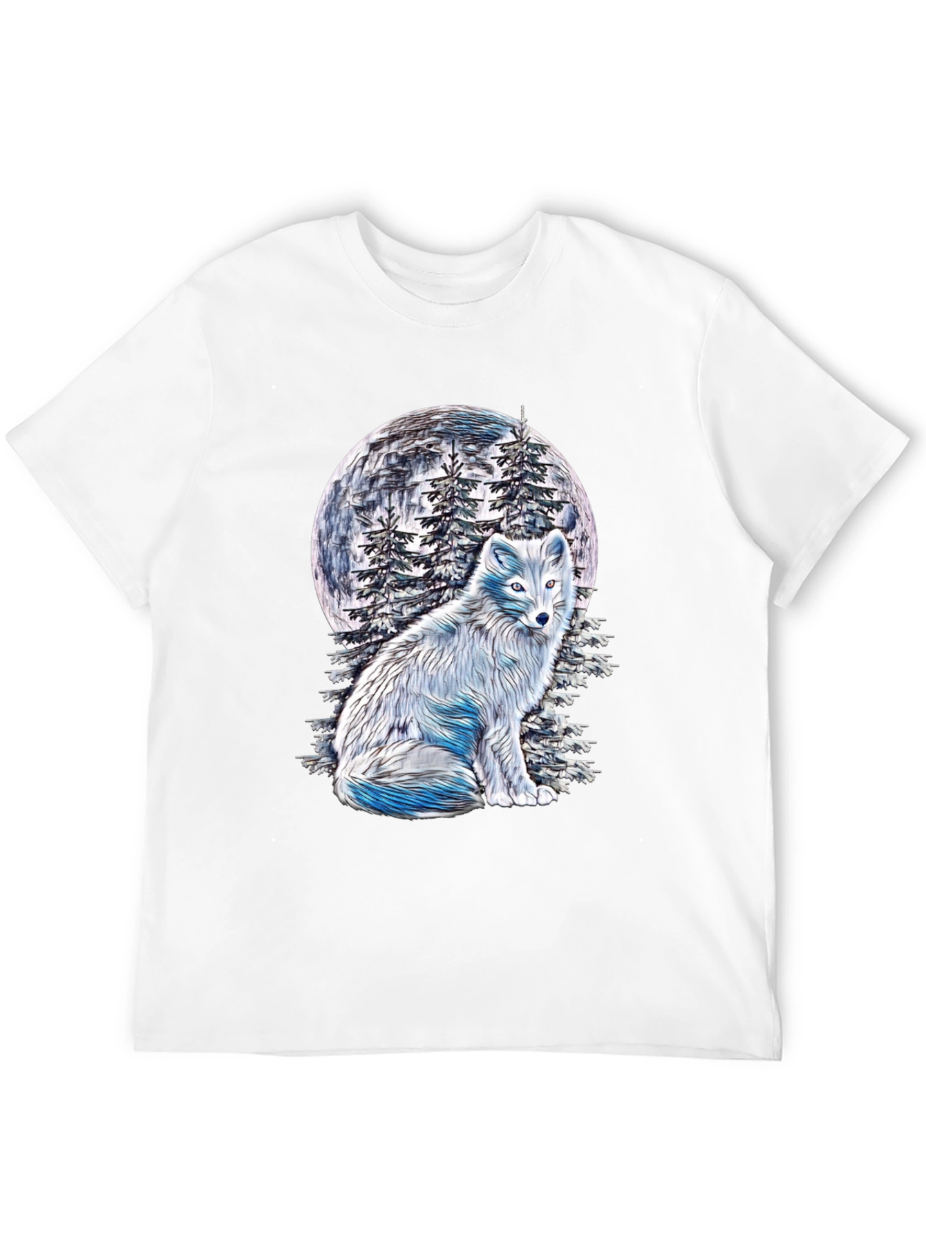 Arctic Fox Moon T-Shirt - Unique Wildlife Tee