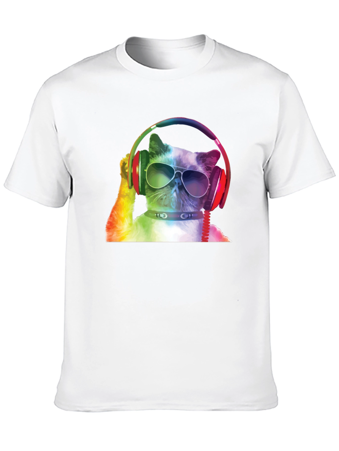 Cool Cat T-Shirt - DJ Cat Wearing Headphones
