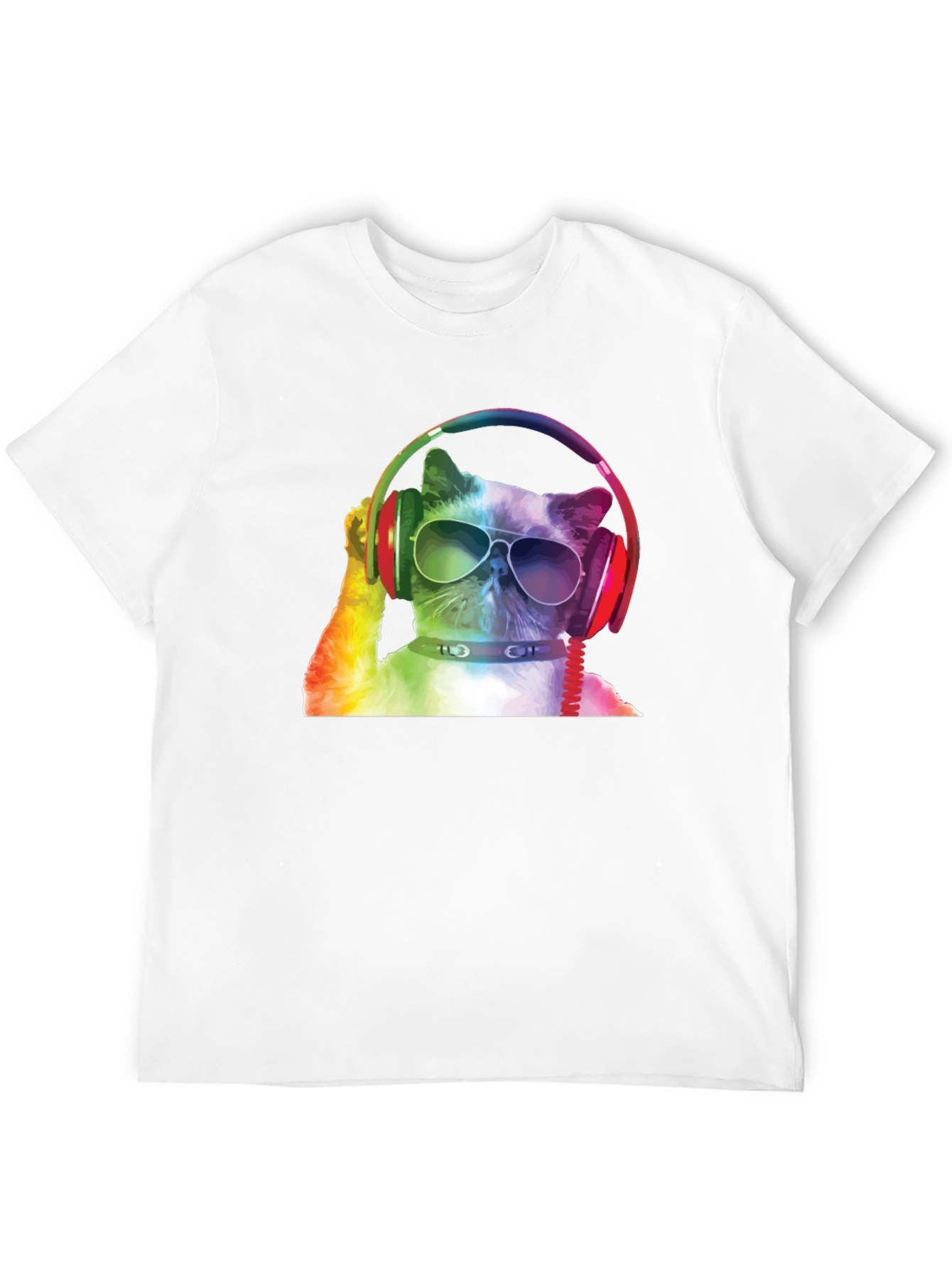 Cool Cat T-Shirt - DJ Cat Wearing Headphones