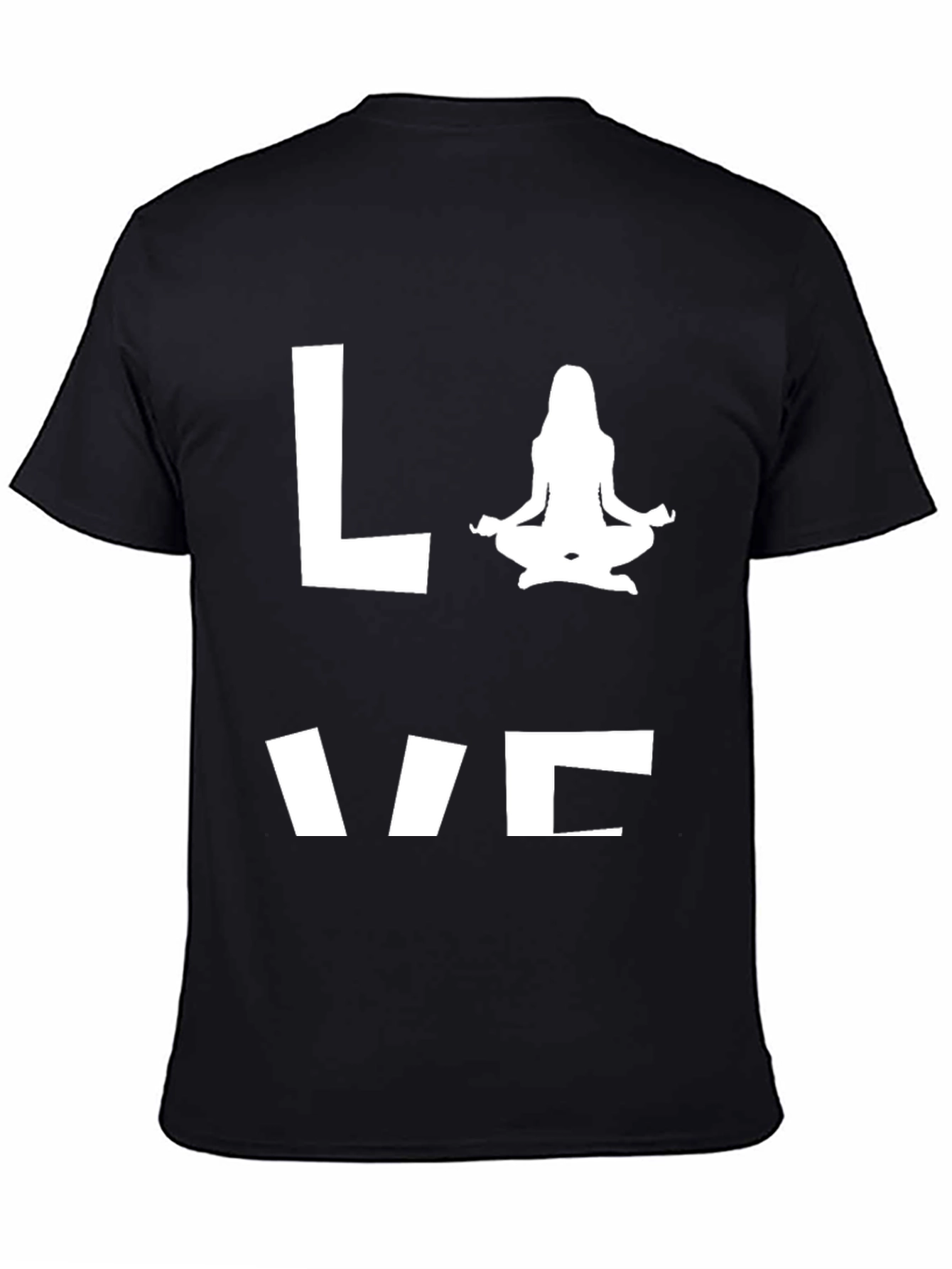 Love Yoga T-Shirt - Black Cotton Blend Tee