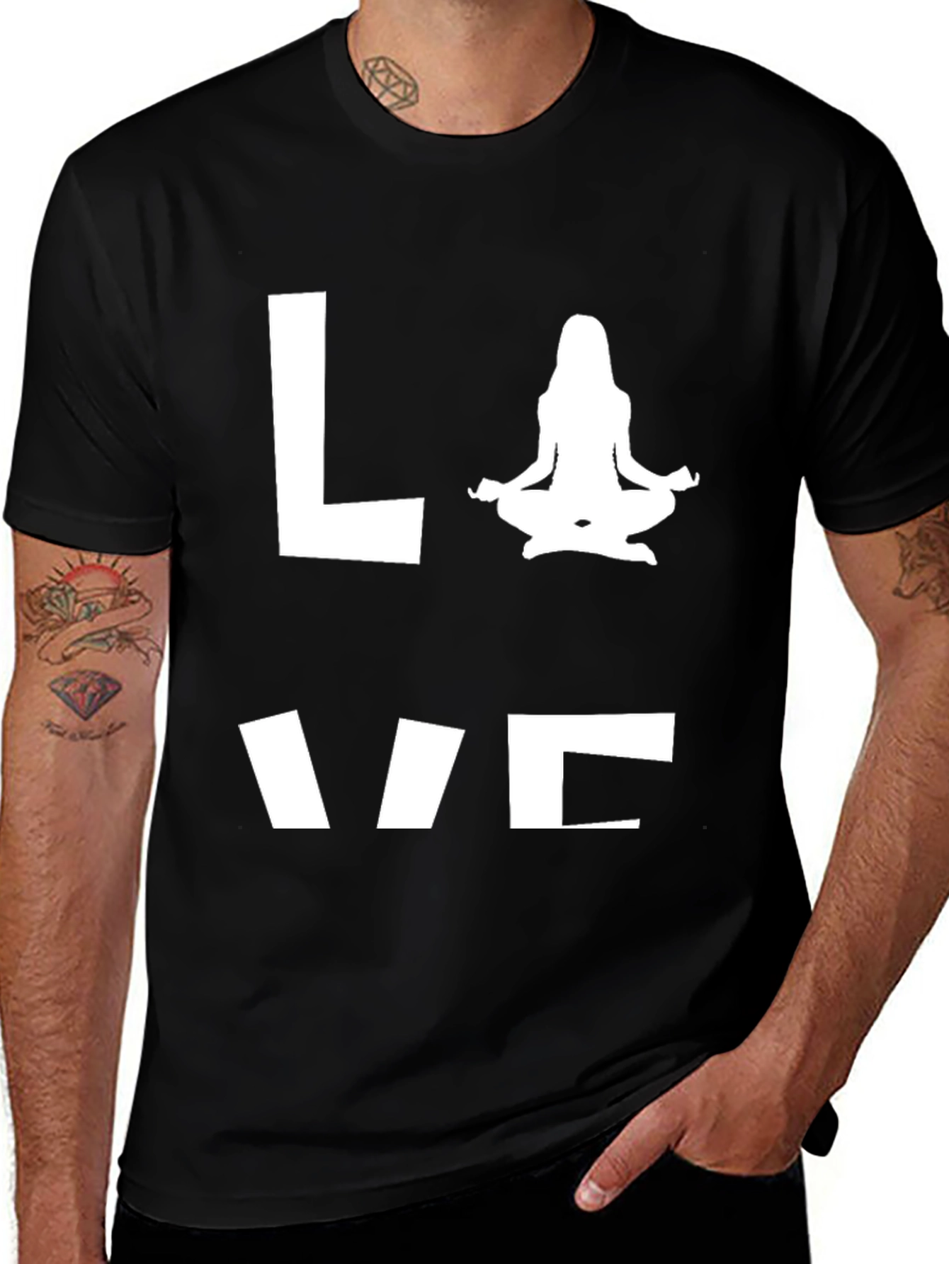 Love Yoga T-Shirt - Black Cotton Blend Tee