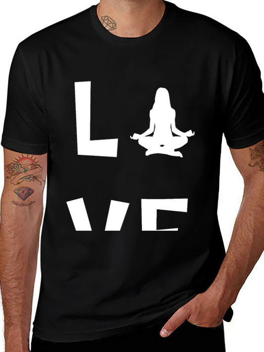 Love Yoga T-Shirt - Black Cotton Blend Tee