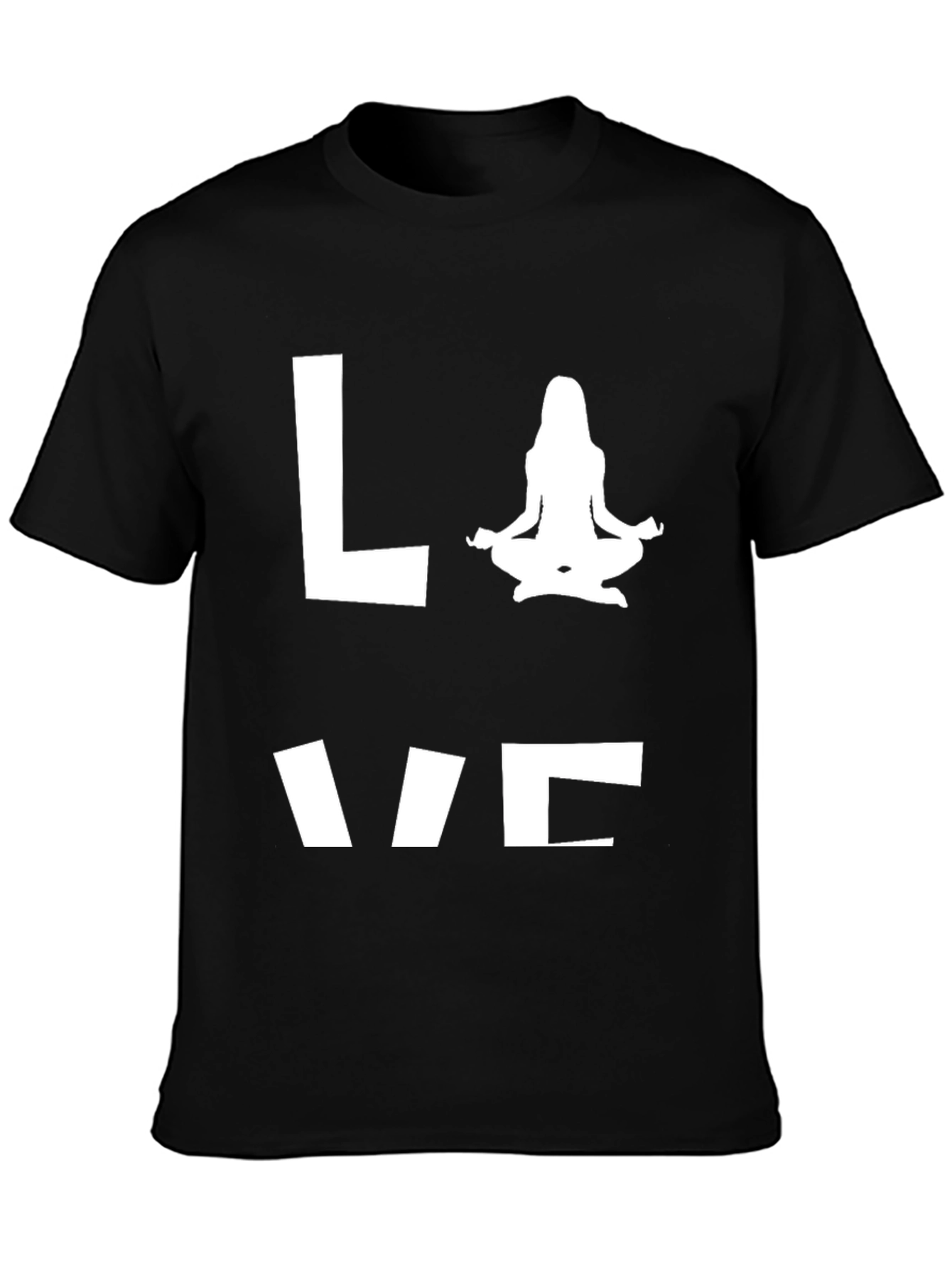 Love Yoga T-Shirt - Black Cotton Blend Tee