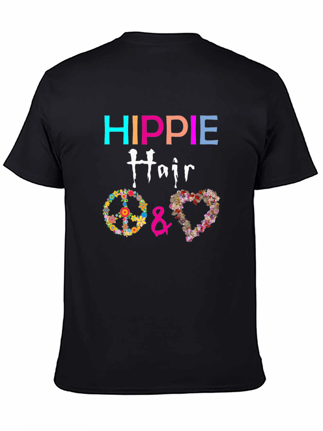 Hippie Hair Flower Peace Love T-Shirt