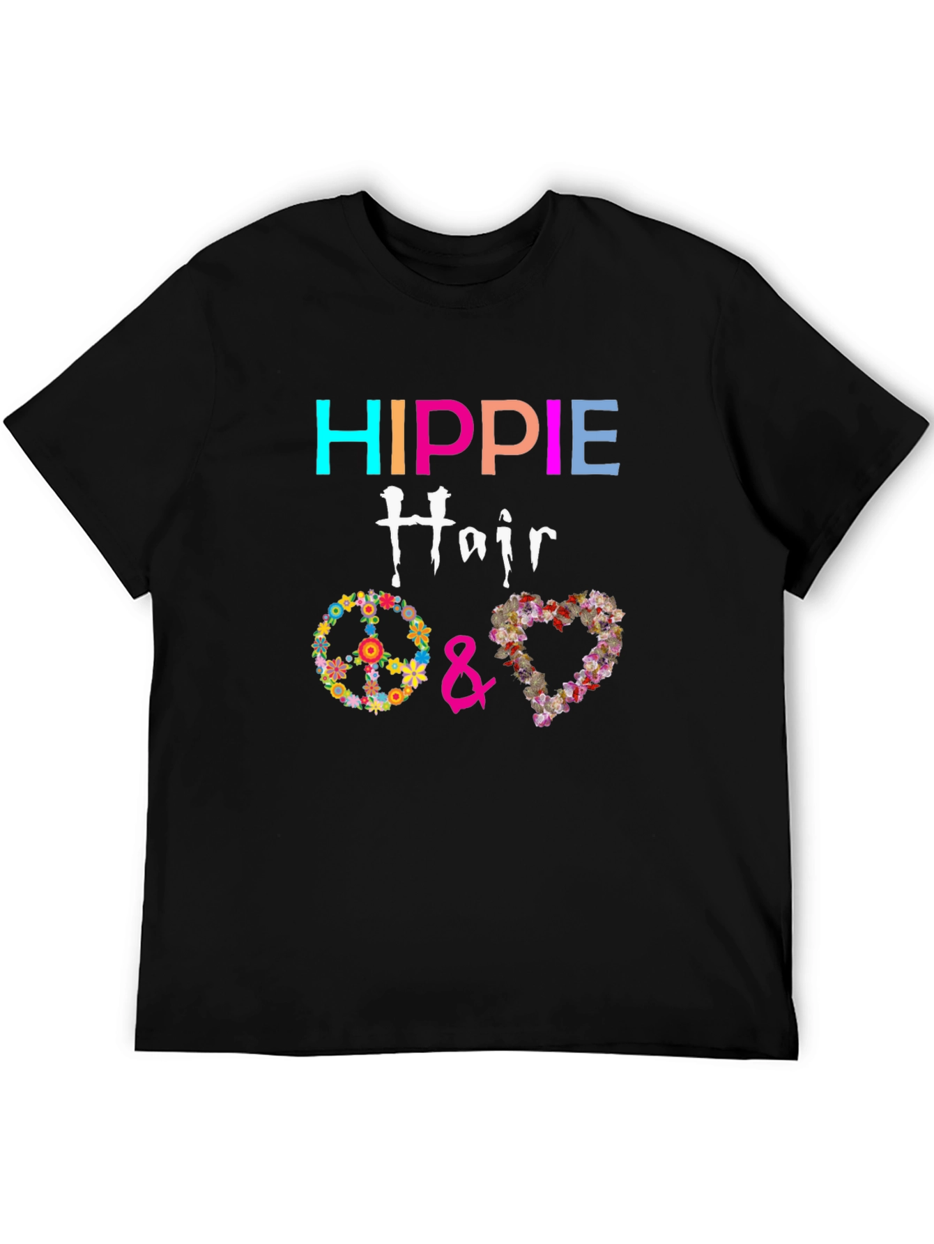 Hippie Hair Flower Peace Love T-Shirt