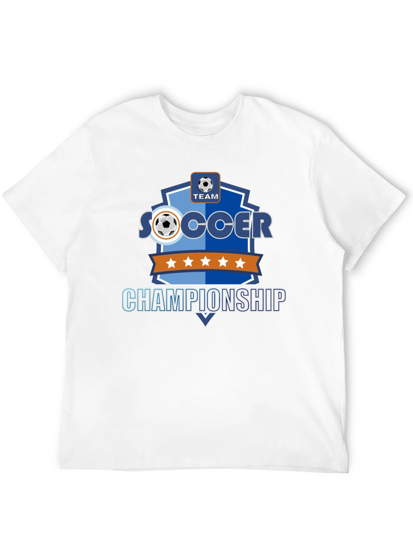 Soccer Championship Black T-Shirt for Team Sports