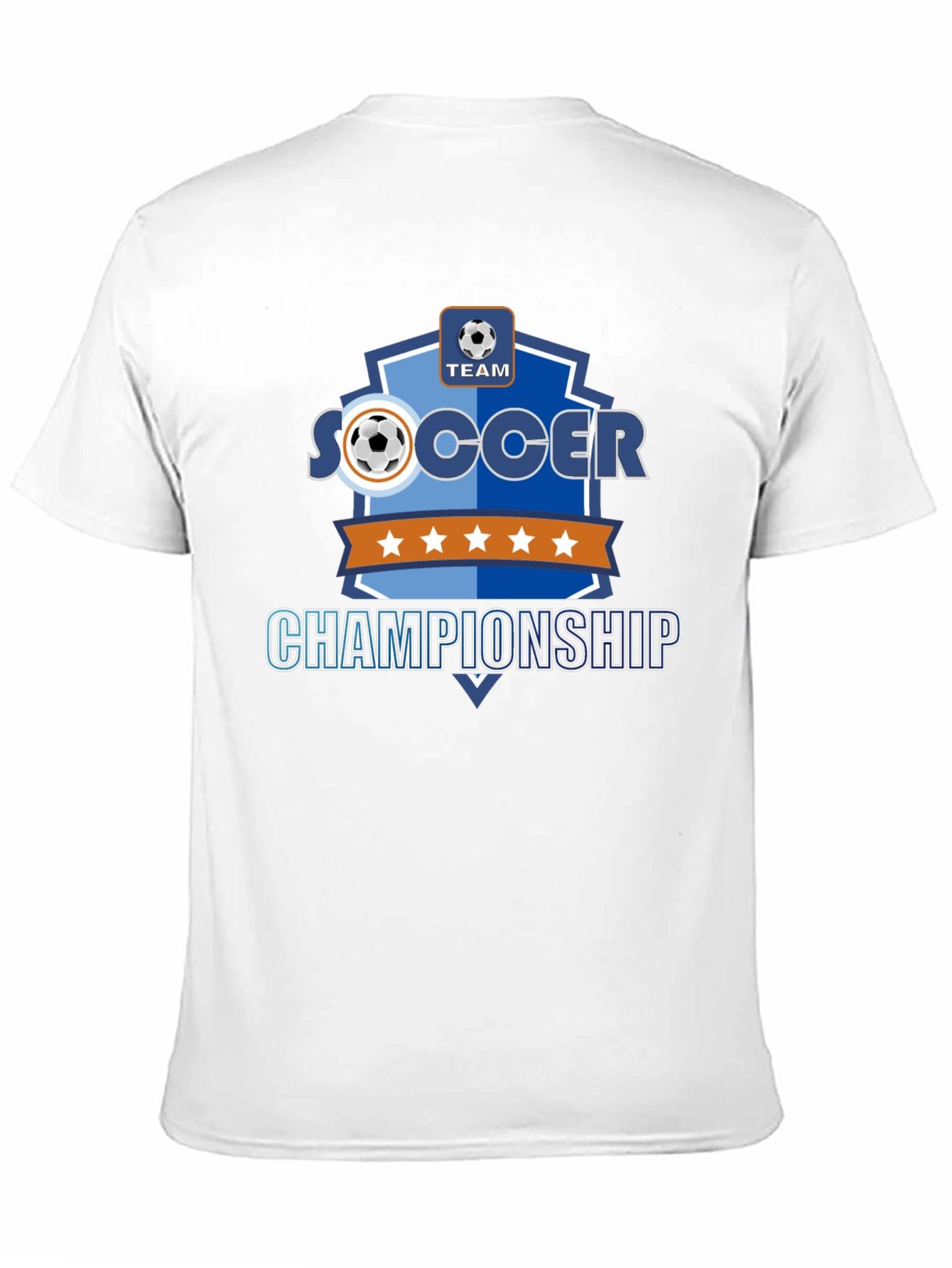 Soccer Championship Black T-Shirt for Team Sports