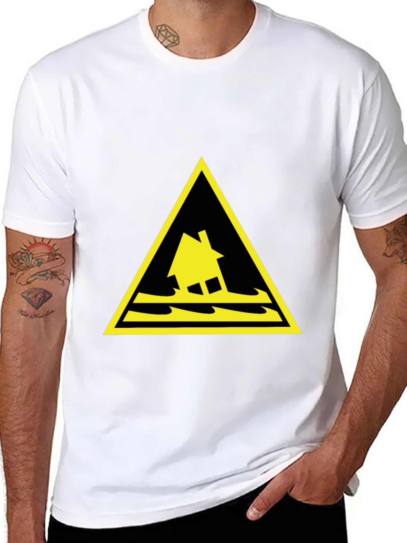 Flood Warning T-Shirt - Black Cotton Tee