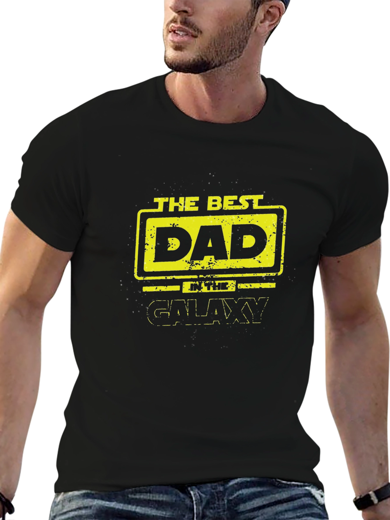 Best Dad in the Galaxy Mens Graphic T-Shirt
