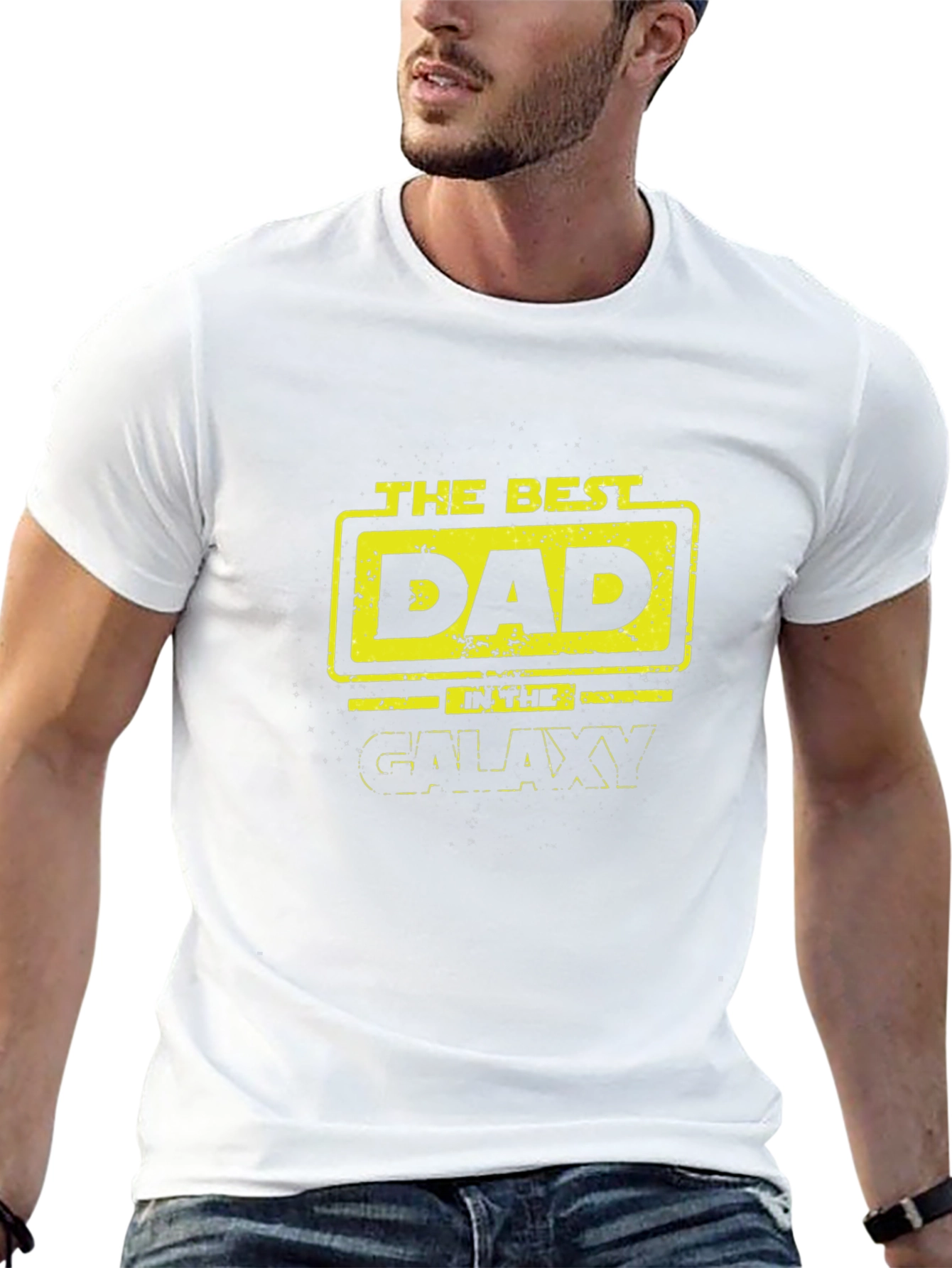 Best Dad in the Galaxy Mens Graphic T-Shirt