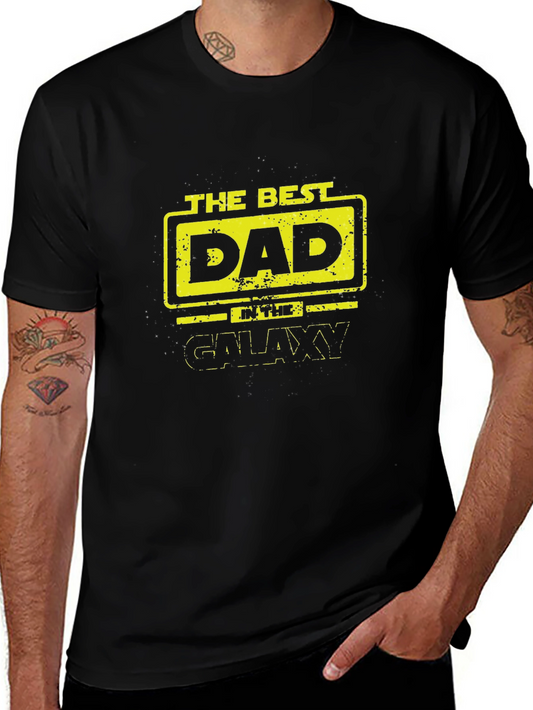 Best Dad in the Galaxy Mens Graphic T-Shirt