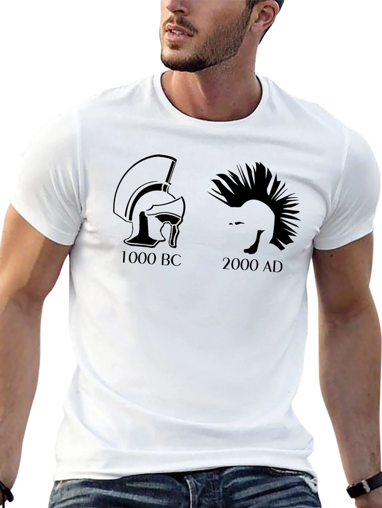 1000 BC vs 2000 AD Funny T-Shirt