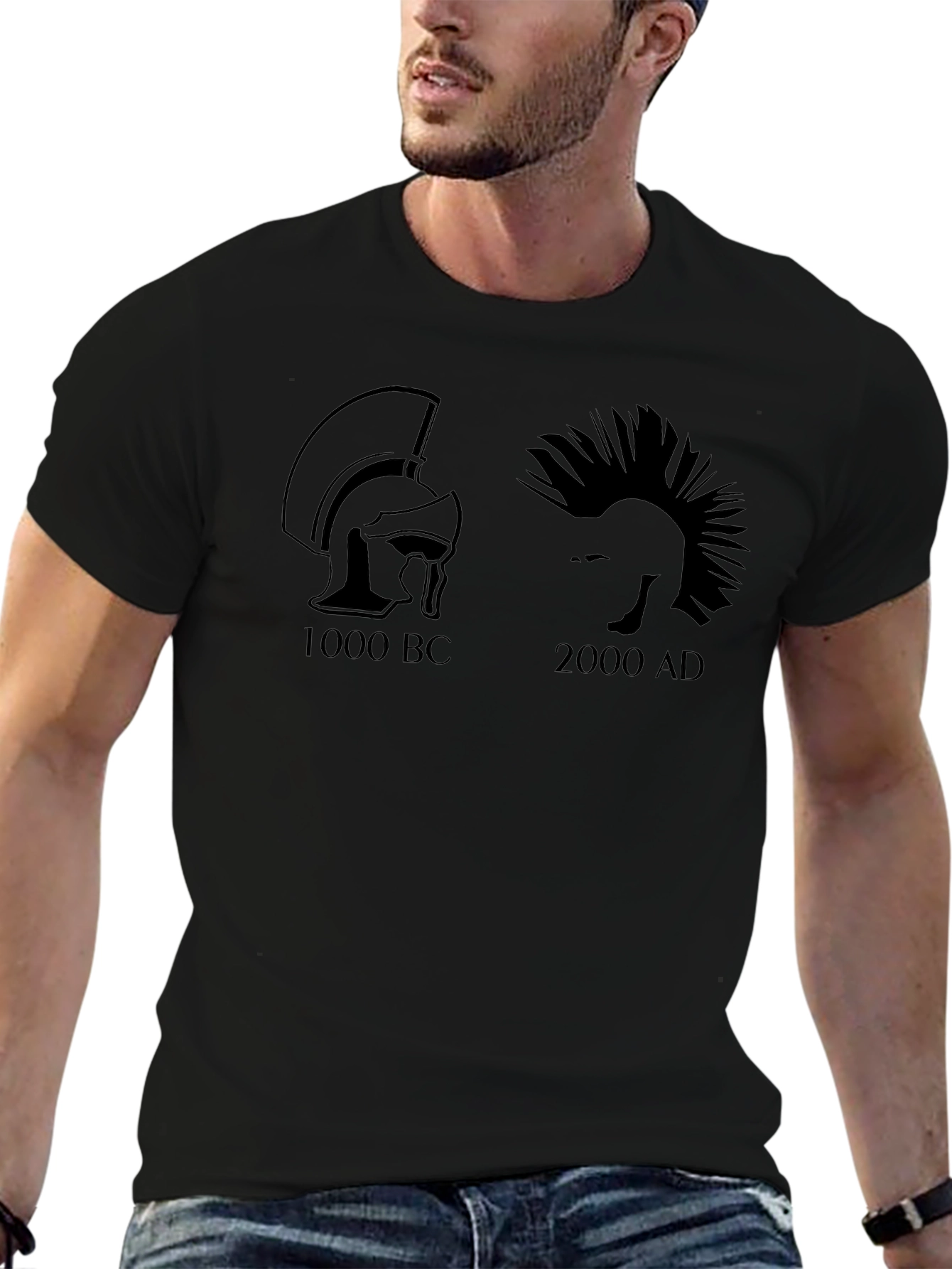 1000 BC vs 2000 AD Funny T-Shirt