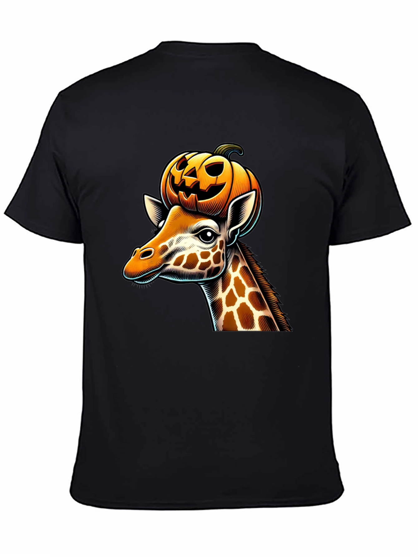 Giraffe with Pumpkin Halloween T-Shirt