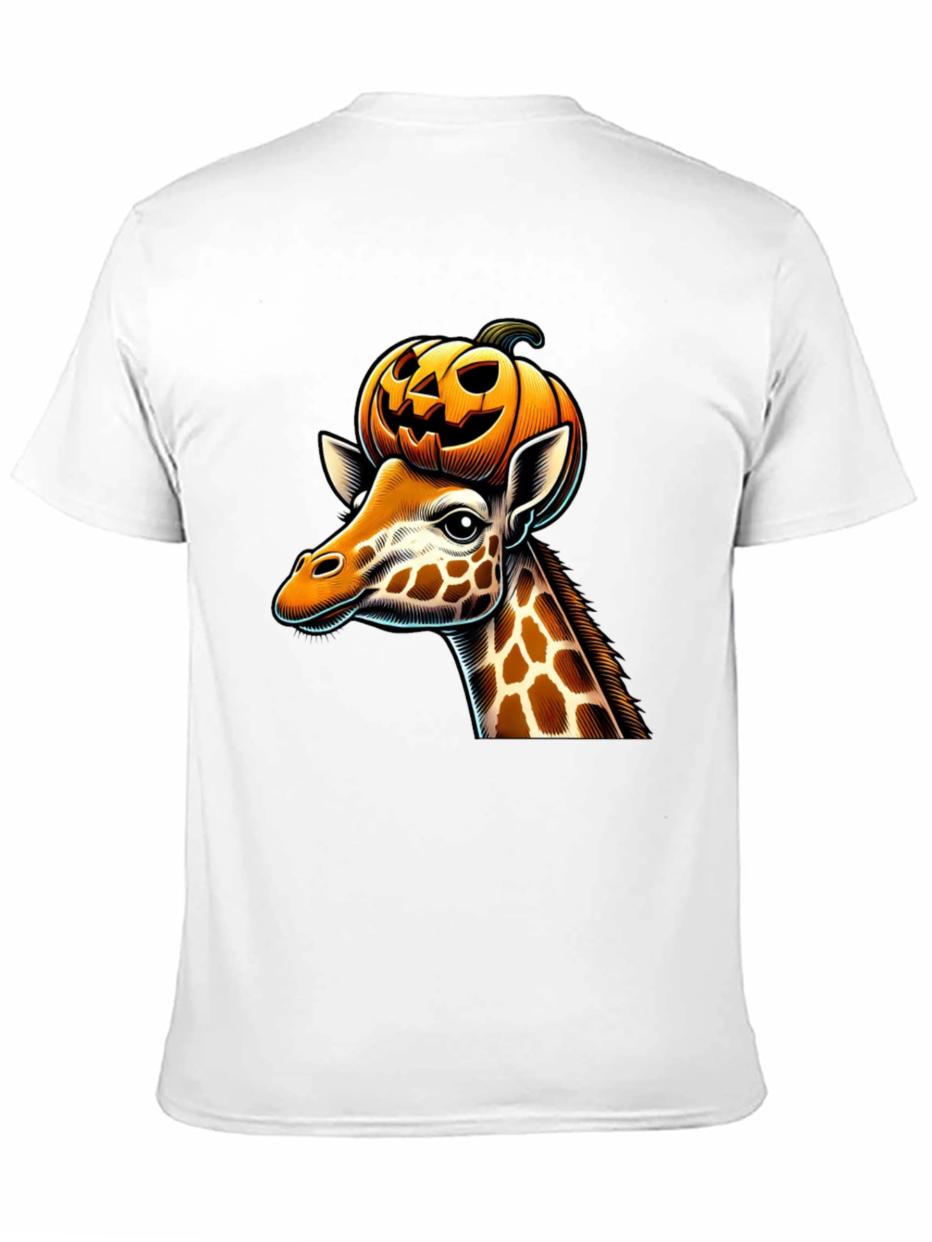 Giraffe with Pumpkin Halloween T-Shirt