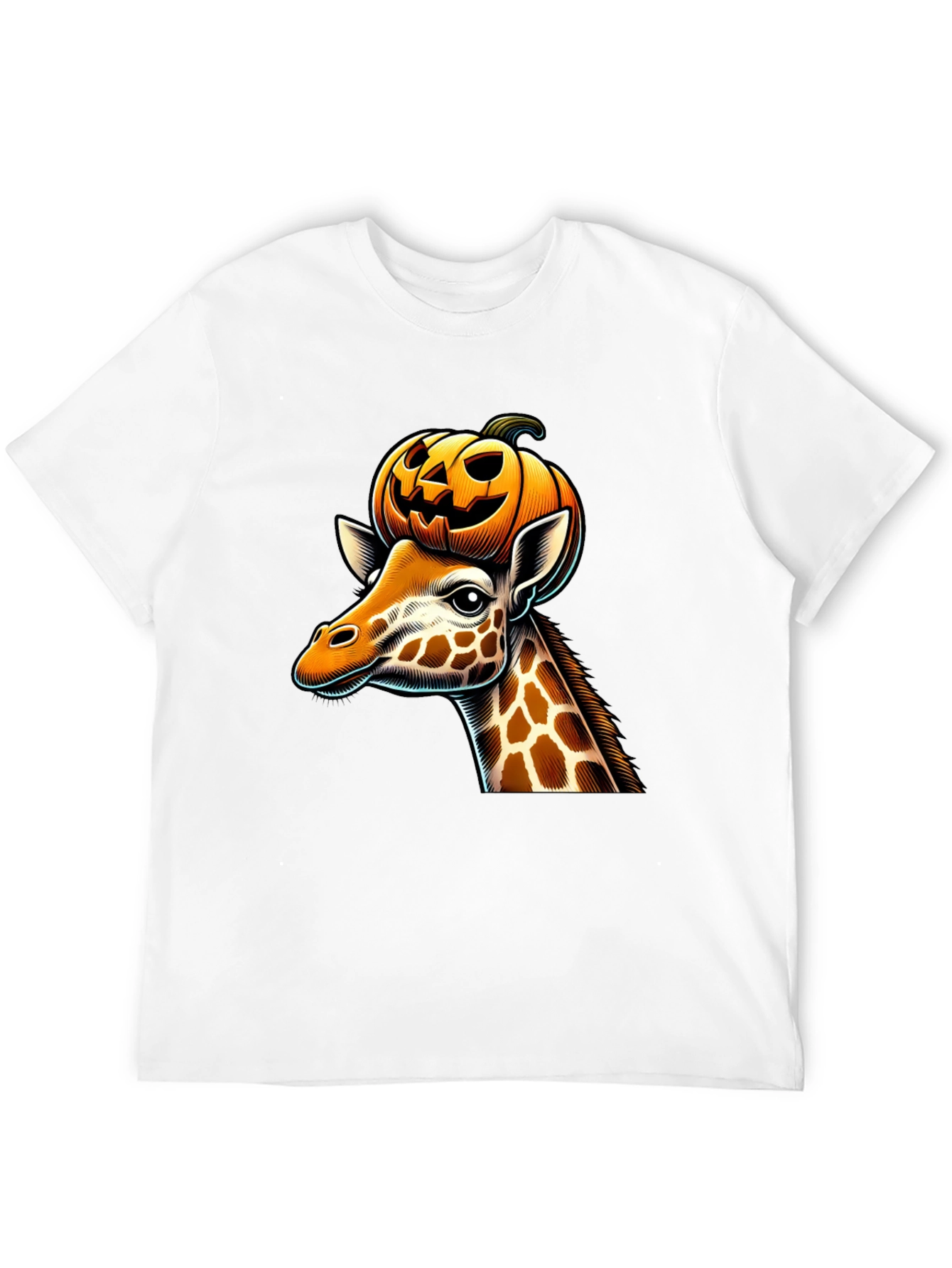 Giraffe with Pumpkin Halloween T-Shirt