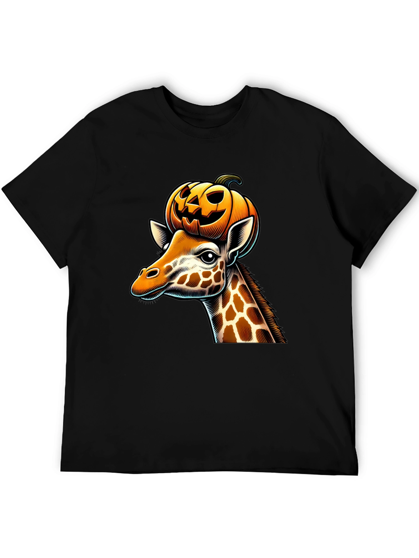Giraffe with Pumpkin Halloween T-Shirt