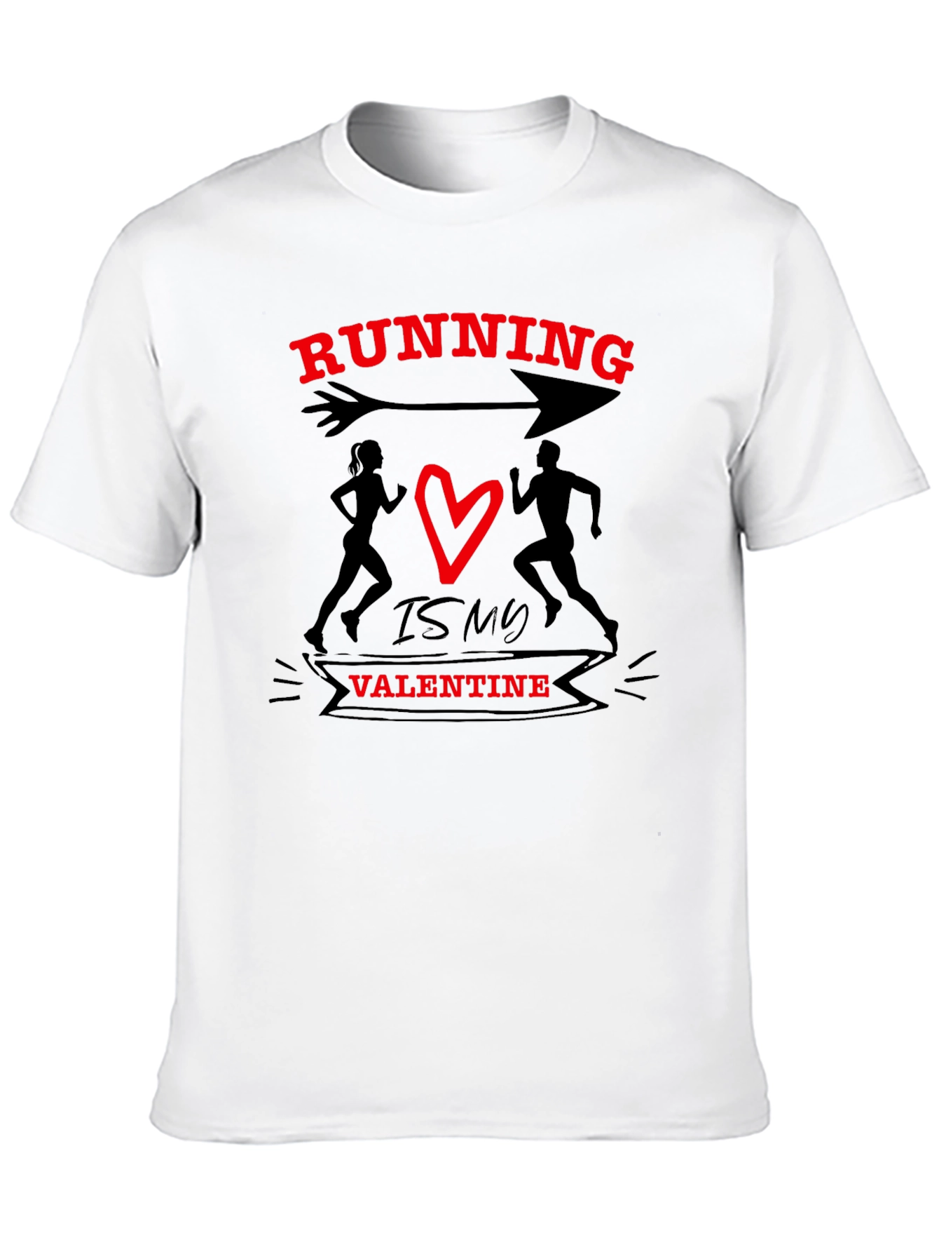 Running Valentines Day Graphic T-Shirt