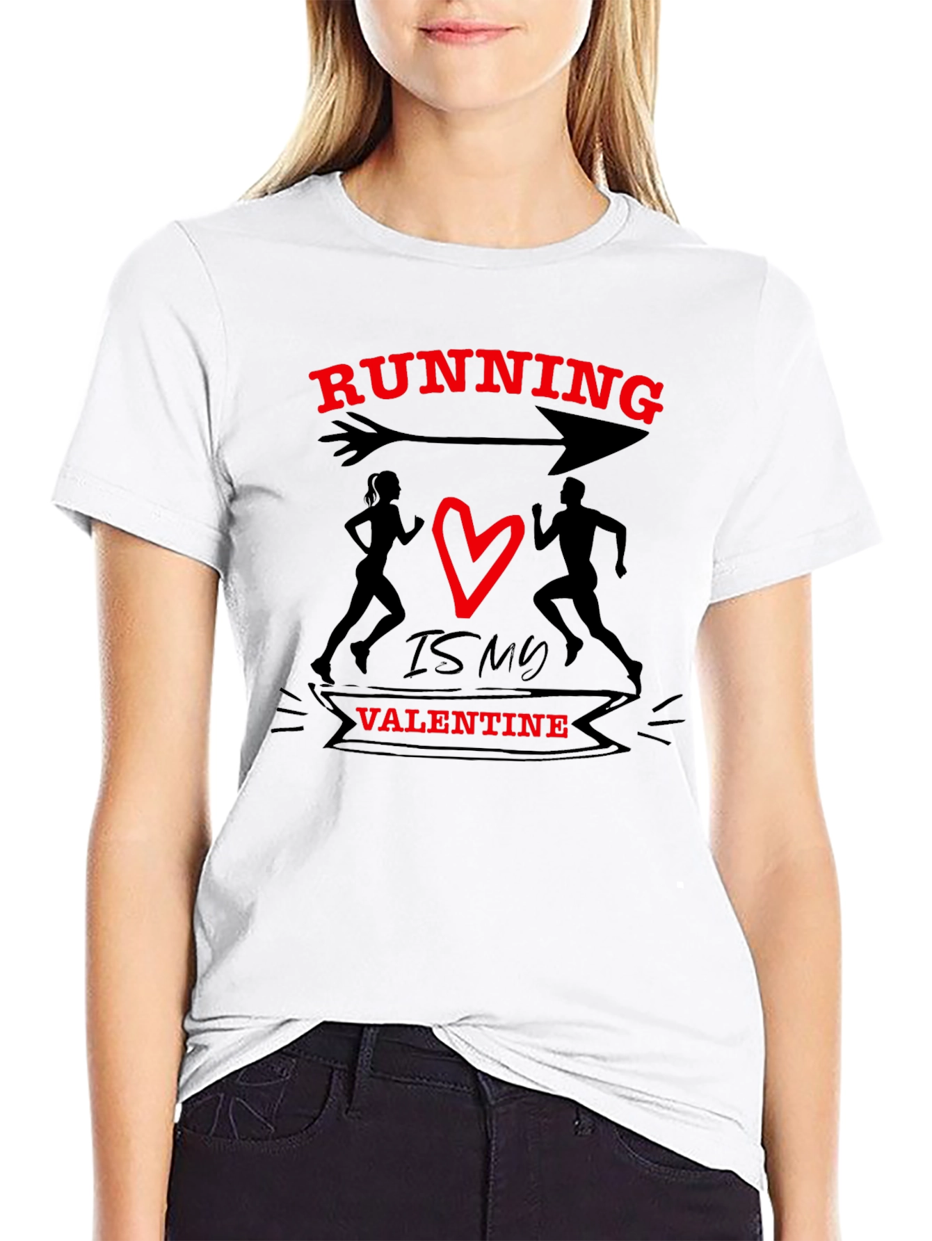 Running Valentines Day Graphic T-Shirt