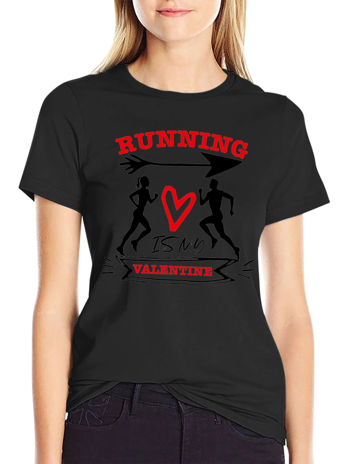 Running Valentines Day Graphic T-Shirt