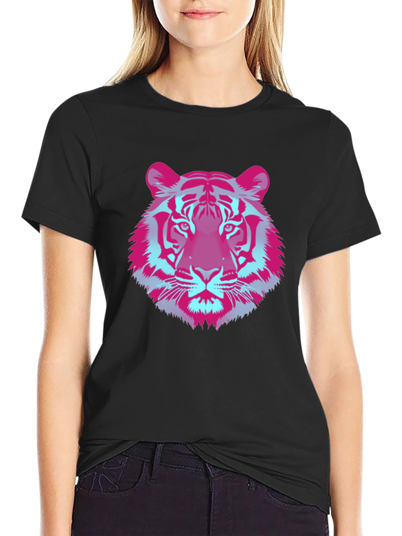 Vaporwave Tiger Graphic Tee - Cool Retro Style