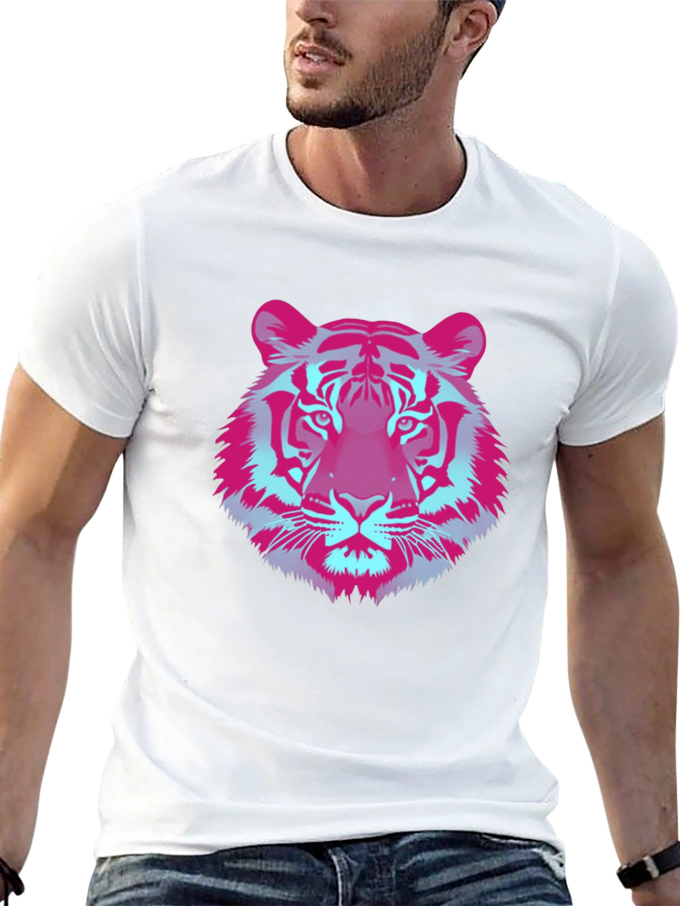 Vaporwave Tiger Graphic Tee - Cool Retro Style
