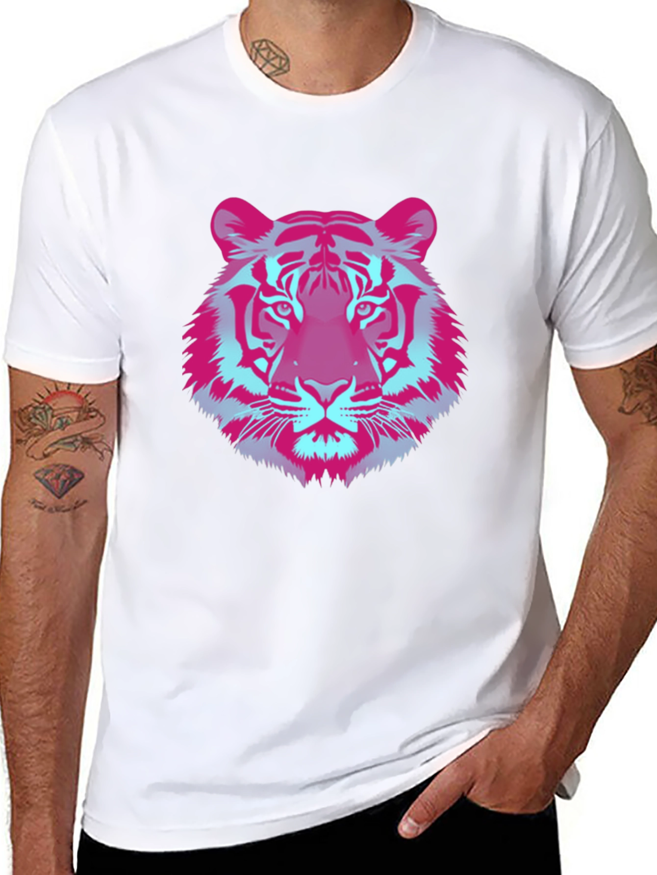 Vaporwave Tiger Graphic Tee - Cool Retro Style