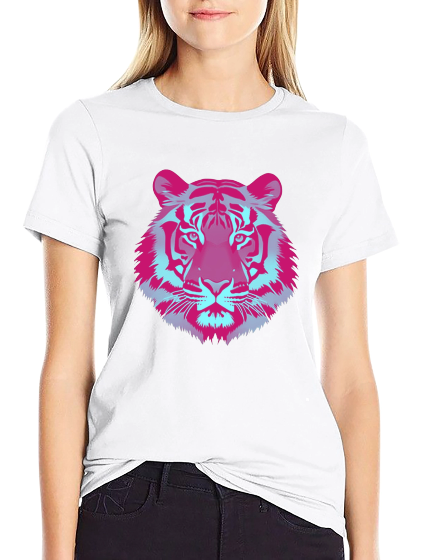Vaporwave Tiger Graphic Tee - Cool Retro Style