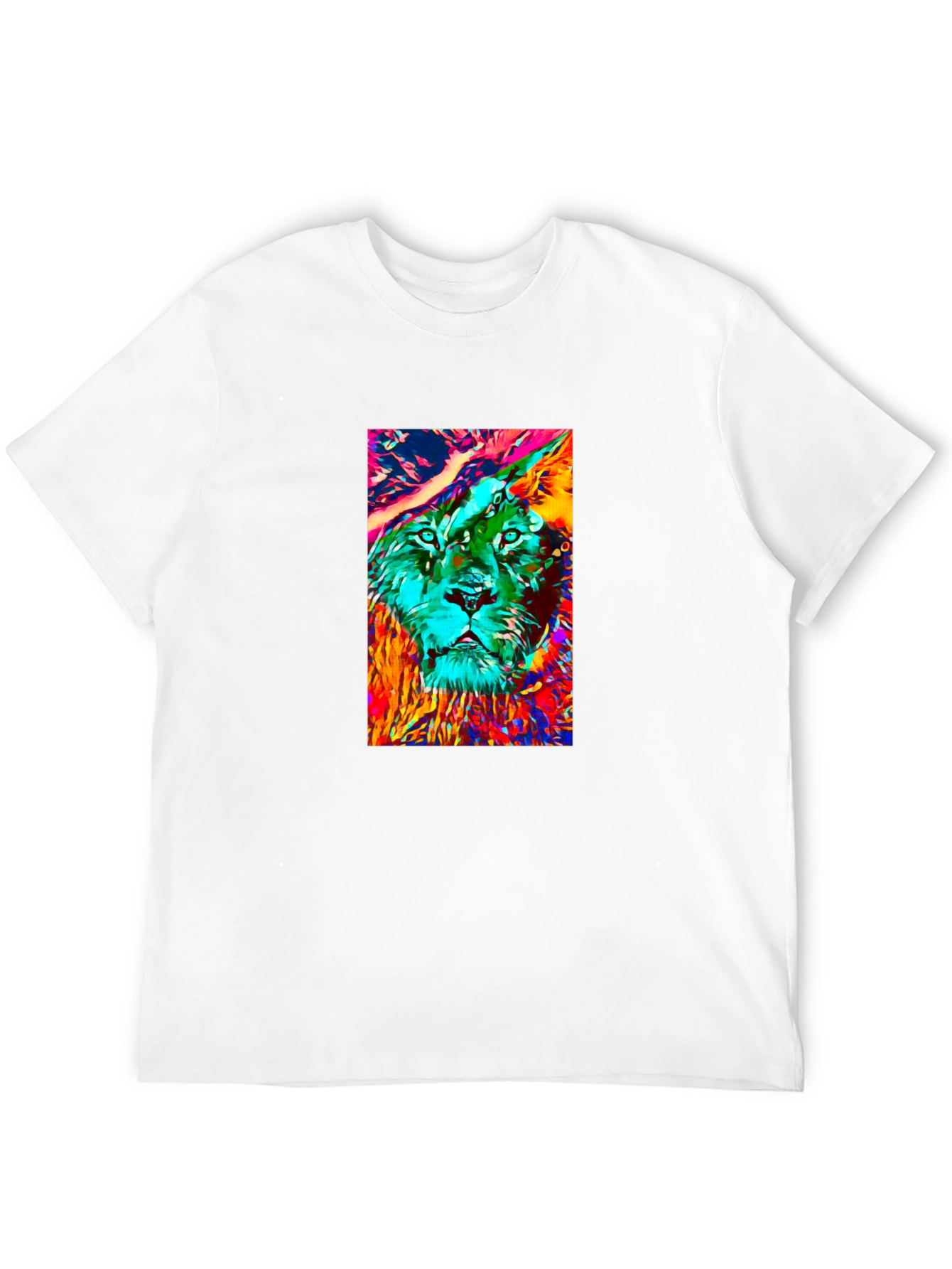 Abstract Lion Graphic Black T-Shirt