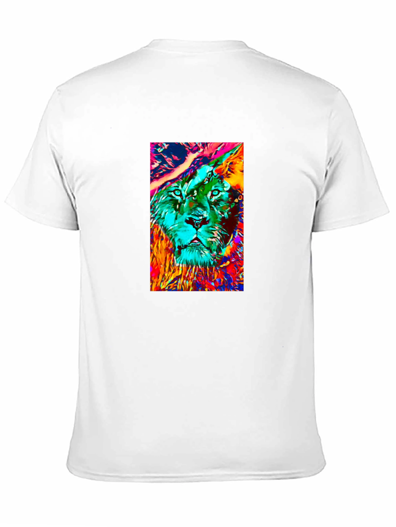 Abstract Lion Graphic Black T-Shirt